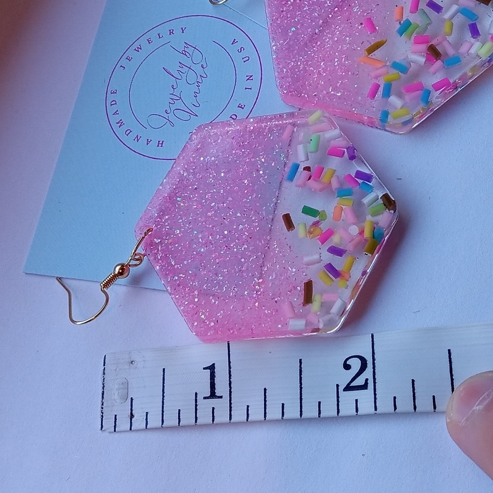 Hand Crafted Resin Earrings Cupcakes & Sprinkles Collection - Picture 6 of 6